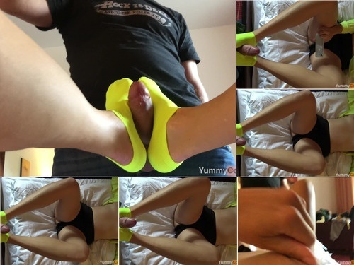 Jizz Ankle Socks Footjob  Huge Cumshot  2nd Load on Tits – Cute MILF Cum POV – 2160p image