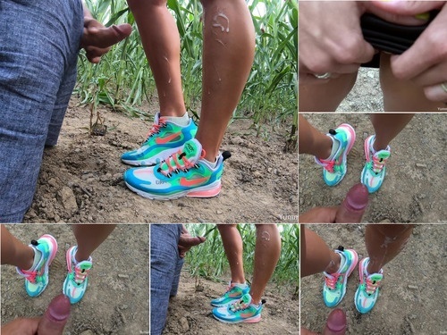 Jizz HUGE  Cumshot on her new Nike Air Max Sneakers – Cum Running down her Legs – 2160p image