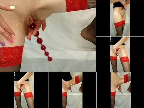 Baseball Sensual Masturbation By Red Sex Toy Beads – 2160p image