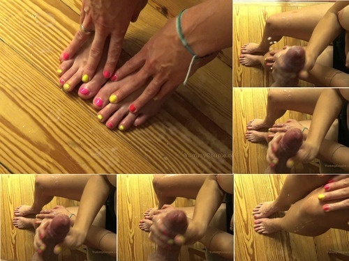 Yummy Couple Incredible  Double Cumshot  Cute MILF  Handjob Neon Nails  Feet and Toes – 2160p image