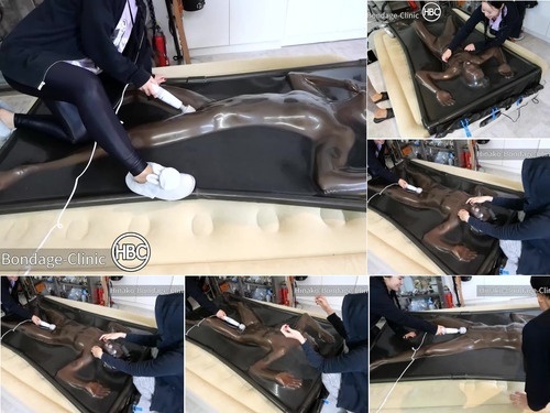 Hinako-B-Clinic.com - SITERIP First Time Vacuum Bed User Gets Tickle Tortured by 2 Mistresses image