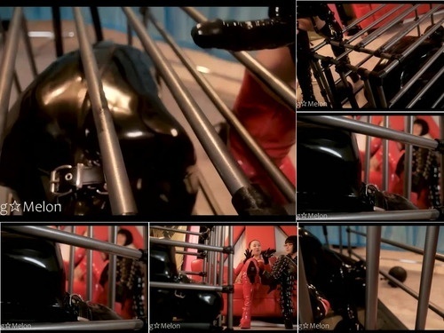 Caged Eri Kitami x Melon x HBC  Double Rubber Mistress  Keeping a Rubber Slave image