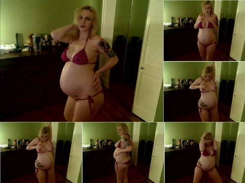 Pregnant Kelly Pregnant Striptease To Blue October image