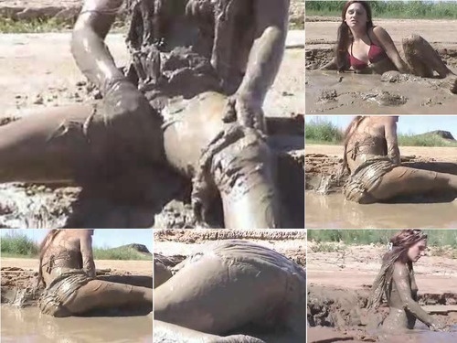 QuickSand Rubbin In Mud 1 Jen WAM mud masturbating nude image