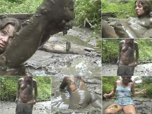 Clay Rubbin In Mud 1 JaniceWam Mud Masturbating Nude image