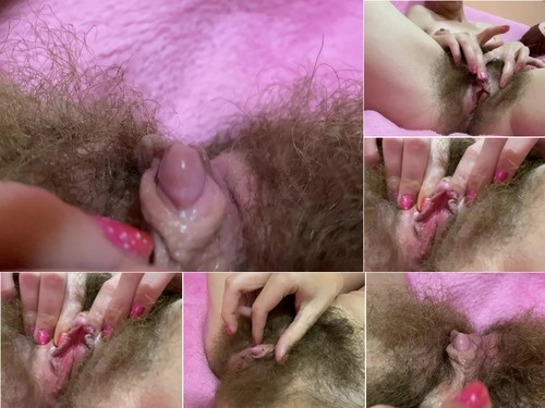 Big Clit Pulsating Clitoris Orgasm Wet Hairy Pussy image