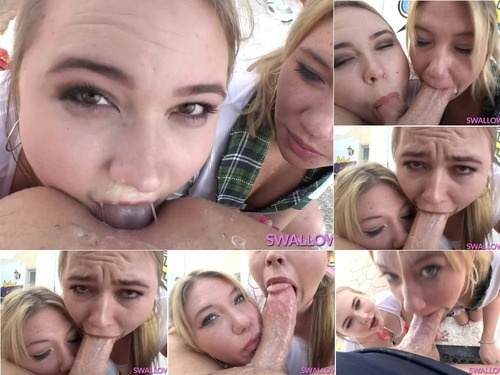 Swallowed Swallowed Zelda And Alyssa Get Some Dick Gurgling Lessons image