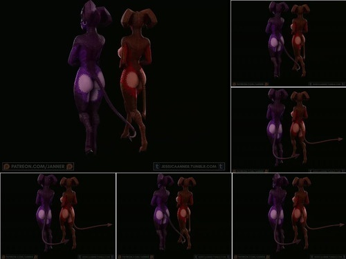 3DCG Janner Twins Walk Cycle V3 Back Nude 988p image