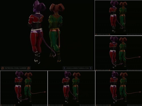3DCG Janner Twins Walk Cycle V3 Back Clothed 988p image