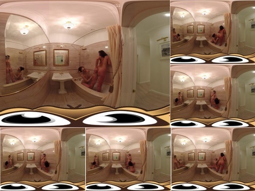 3D VirtualPorn360 Lesbian girlfriends in steamy bathroom fucking image