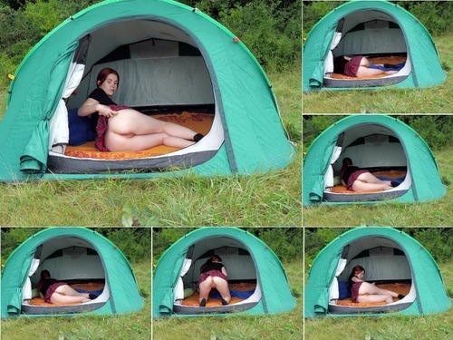 Hidden Camera Sweet redhead nudist sleeping in the tent image