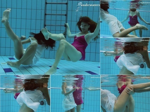 Underwater Underwater swimming pool lesbians Lera and Sima Lastova image