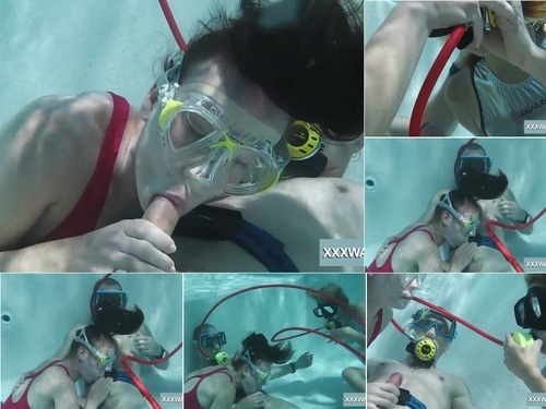 Underwater Underwater blowjob goes two way image