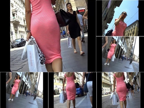 No Panties 133–sexy-italian-girl-in-pink-dress -no-bra-and-thong image