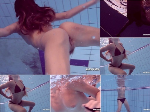 Underwater Very hairy babe Lucy Gurchenko swimming nude image