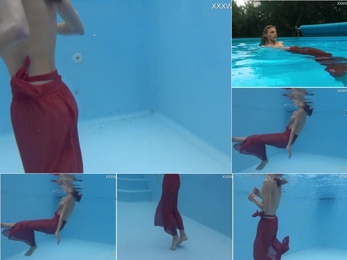 Underwater Tiny skinny pornstar Hermione Ganger in the pool image