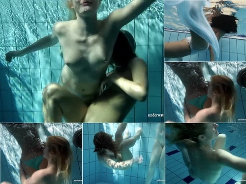 naked Zuzanna and Lucie kissing underwater image