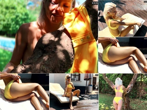 naked Very hot babe in yellow bikini Zazie image