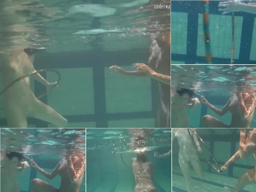 naked Underwater acrobatics lesbians Irina Barna and Anna Feher image
