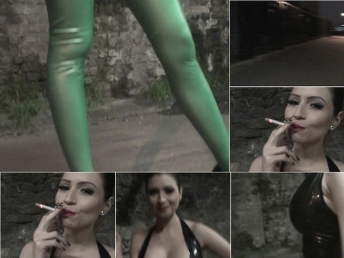 Latexotica.com - SITERIP 2014 – Lilly – Black Latex Halterneck Catsuit   Green Latex Stockings image